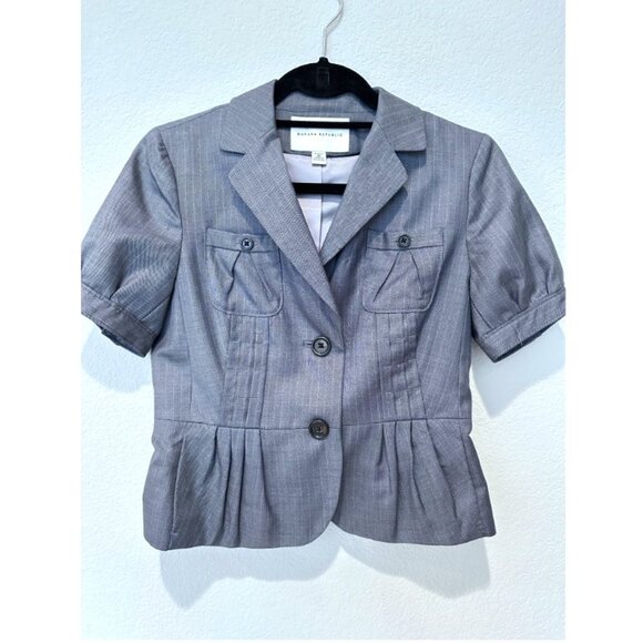 Banana Republic Short-Sleeve Pinstripe Blazer - Picture 1 of 6